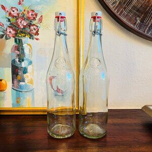 Vintage Geyer Freres En 1895 Bottles Hinged Bail & Stopper (2) Cottagecore Decor